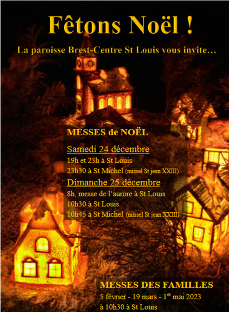 Horaires des messes de Noël et annonce des grandes dates pour 2023 Le Diocèse de Quimper et Léon